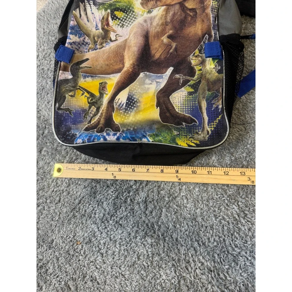 Jurassic World Backpack Kids School Bag T-Rex Dinosaur Black Blue 16 Inch